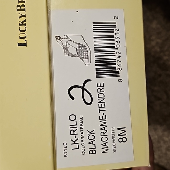 Lucky Brand Heels Womens 8 Rilo Macrame Crochet Platform Sandals BK Fabric. - Picture 10 of 12